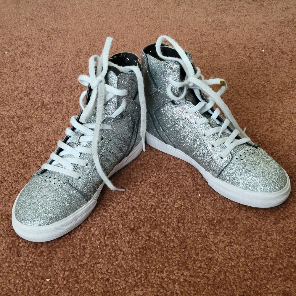 Supra Kids Silver Sparkle Sneakers
